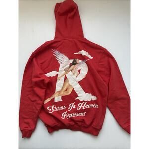 Represent Storms In Heaven Burnt Red Hoodie XS Oversized NWT